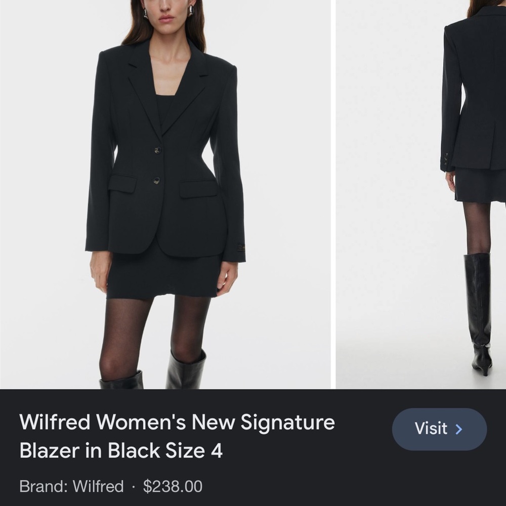 Aritiza size 4 blazer worn once black